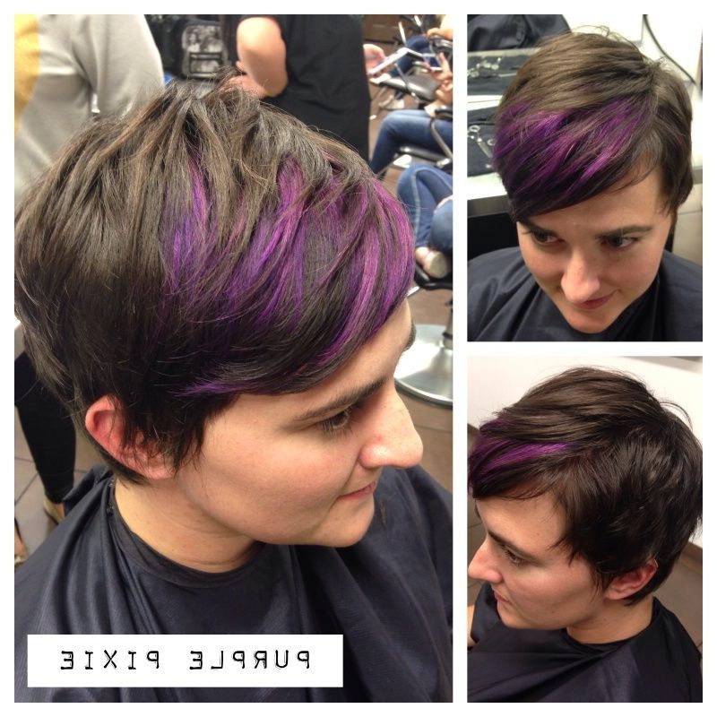 Just 5 Foils Have Us This Great Peekaboo Purple – It Will Grow Out Regarding Spiky Mohawk Hairstyles With Pink Peekaboo Streaks (Photo 10 of 25)