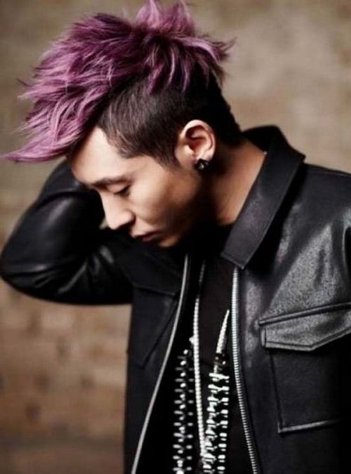Korean Undercut Men | Purple Color Mohawk Hairstyles For Men Throughout Steel Colored Mohawk Hairstyles (Photo 2 of 25)