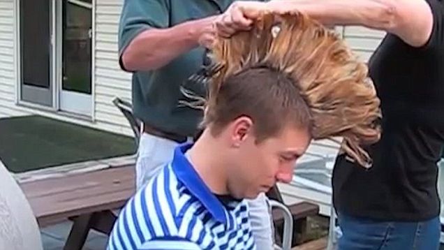 Man Cuts Off His Mohawk With Chainsaw And Garden Shears | Daily Mail Pertaining To Ride The Wave Mohawk Hairstyles (View 20 of 25)