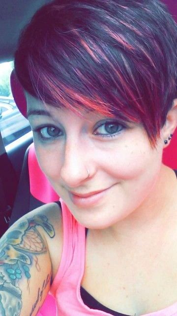 My Pixie Cut With Pink Highlights | Hair? | Hair, Hair Styles Pertaining To Spiky Mohawk Hairstyles With Pink Peekaboo Streaks (View 6 of 25)