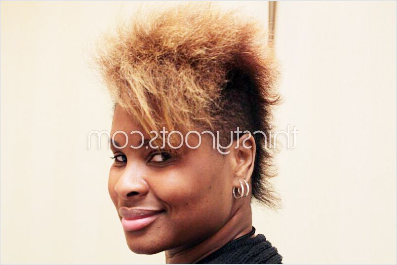 Natural Hair Blowout Styles For Mohawk Haircuts With Blonde Highlights (View 21 of 25)