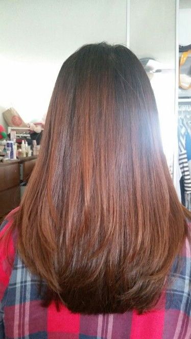 New Haircut. Layered Hair. Medium Length. Straight Ends. Low Layers Within Most Popular Medium Hairstyles With Layered Bottom (Photo 3 of 25)