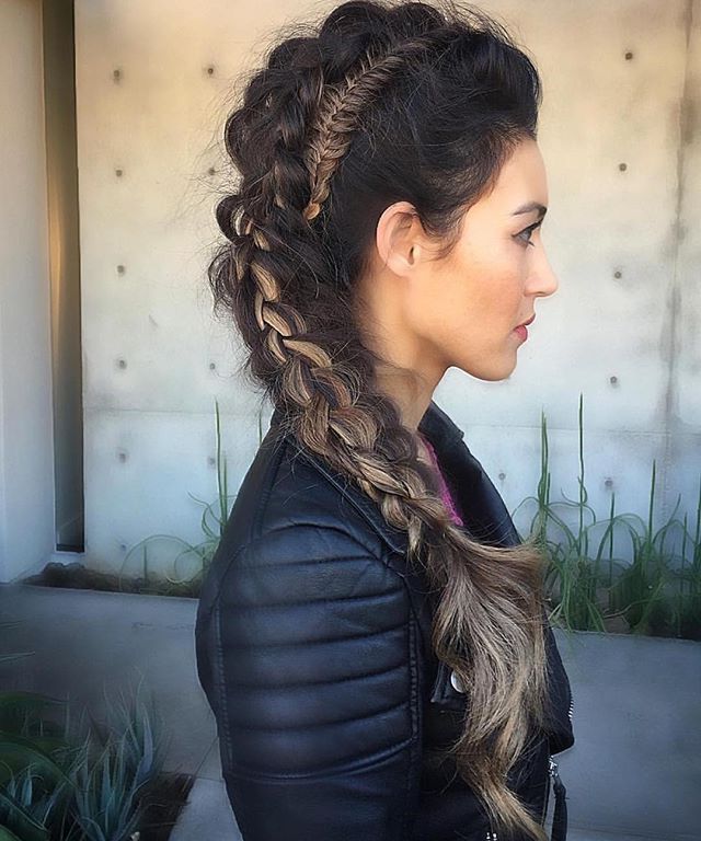 Pinkaitlin Kyle On Hair. | Pinterest | Hair, Hair Styles And Braids Throughout Messy Braided Faux Hawk Hairstyles (Photo 25 of 25)