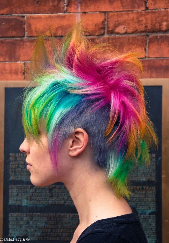 Pravana Rainbow Mohawk | Hurrrr | Pinterest | Hair, Hair Styles And Intended For Rainbow Bright Mohawk Hairstyles (Photo 3 of 25)