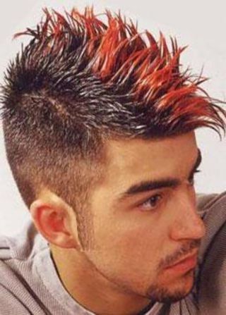Red Tips | Tanner – Ideas | Pinterest | Mohawk Hairstyles, Hair Inside Curl–accentuating Mohawk Hairstyles (View 18 of 25)