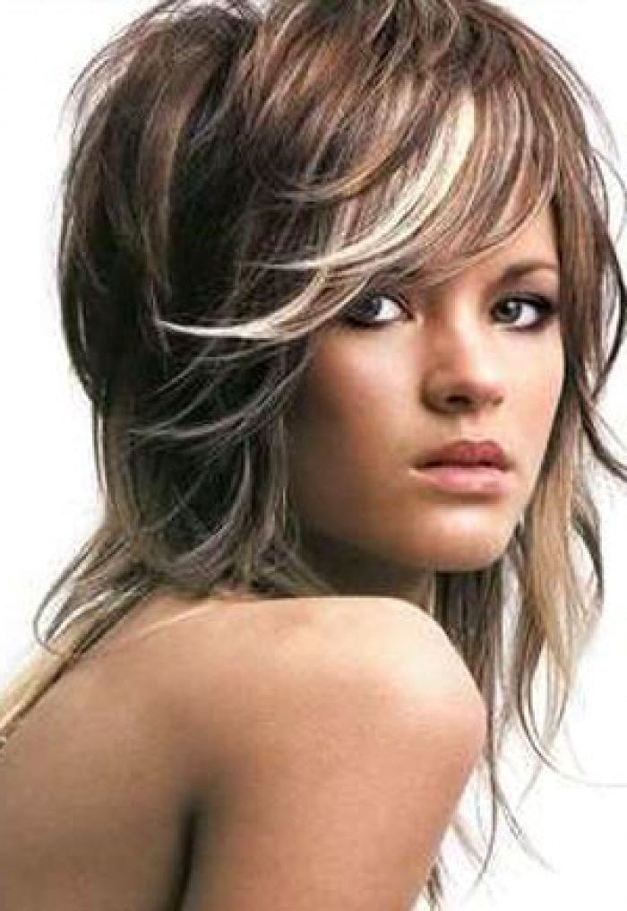 Short Layered Hairstyles Thick Hair Within Most Current Medium Hairstyles With Perky Feathery Layers (View 20 of 25)