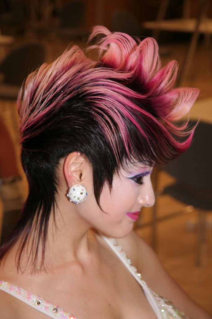 Featured Photo of 25 Photos Spiky Mohawk Hairstyles with Pink Peekaboo Streaks