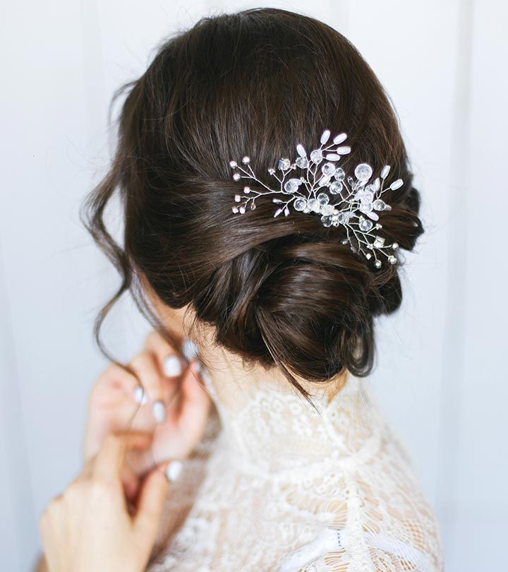 10 Gorgeous Wedding Updos For Short Hair Pertaining To Low Messy Chignon Bridal Hairstyles For Short Hair (View 5 of 25)