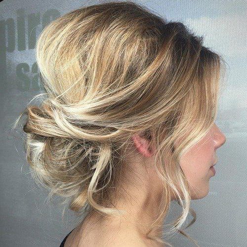 17 Best Hair Updo Ideas For Medium Length Hair | All About Hair Pertaining To Curled Side Updo Hairstyles With Hair Jewelry (View 9 of 25)