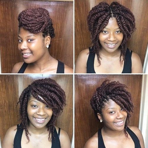 20 Beautiful Twisted Hairstyles For Women With Natural Hair 2019 Pertaining To Two Toned Twist Updos For Wedding (View 7 of 25)