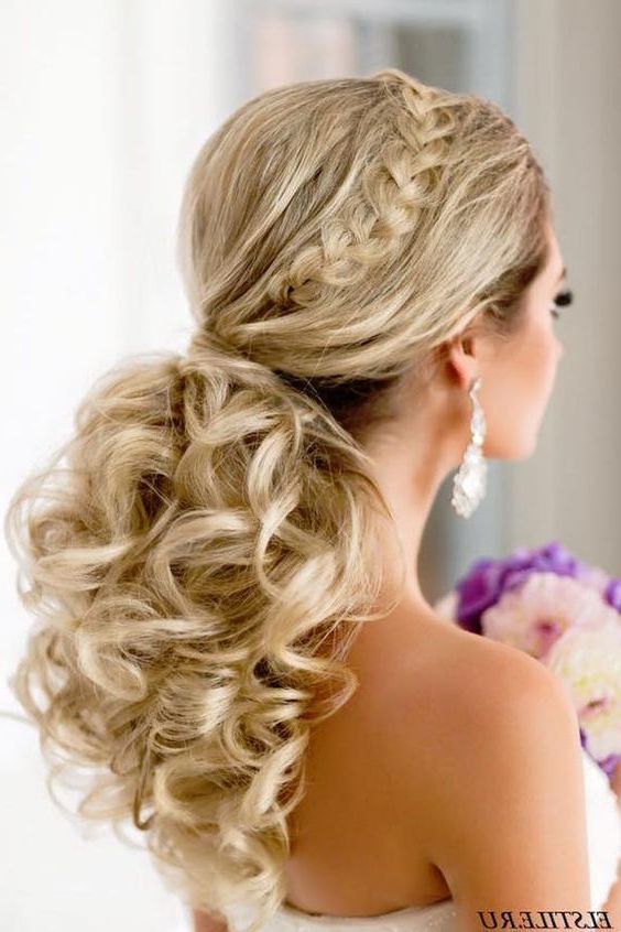20 Gorgeous Wedding Hairstyles | Updo's | Wedding Hairstyles, Hair With Regard To Curly Ponytail Wedding Hairstyles For Long Hair (View 4 of 25)