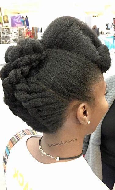 21 Chic And Easy Updo Hairstyles For Natural Hair | Stayglam Intended For Pompadour Bun Hairstyles For Wedding (View 20 of 25)