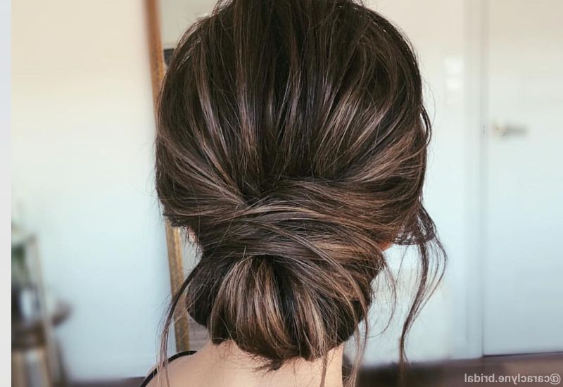 24 Best Updos For Medium Hair In 2019 Pertaining To Low Messy Chignon Bridal Hairstyles For Short Hair (Photo 8 of 25)