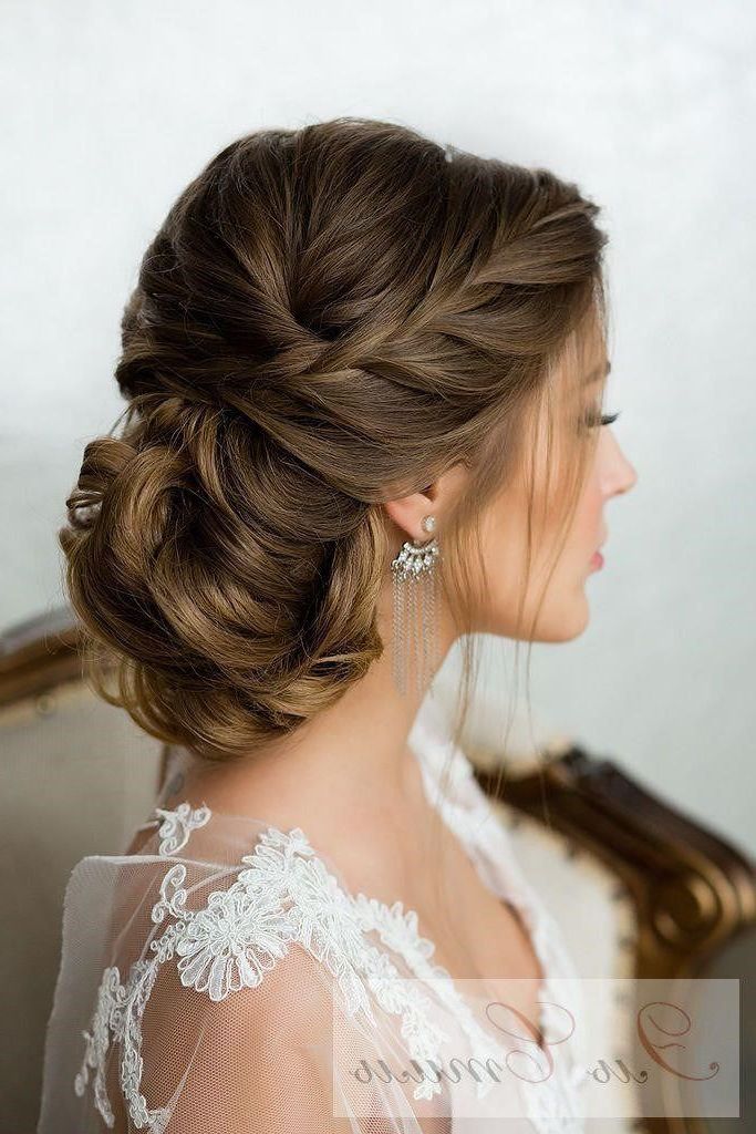 25 Chic Updo Wedding Hairstyles For All Brides Regarding Sparkly Chignon Bridal Updos (View 8 of 25)