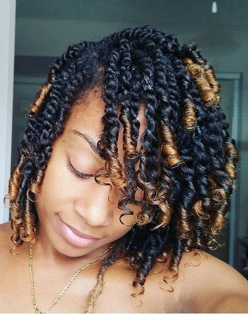 30 Hot Kinky Twist Hairstyles To Try In 2019 Regarding Two Toned Twist Updos For Wedding (View 21 of 25)