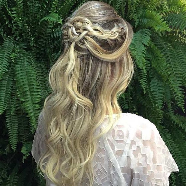 31 Half Up, Half Down Hairstyles For Bridesmaids | Stayglam With Regard To Large Curl Updos For Brides (View 24 of 25)