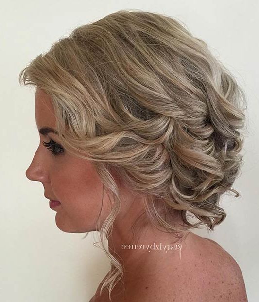31 Wedding Hairstyles For Short To Mid Length Hair | Page 2 Of 3 Inside Curly Wedding Updos For Short Hair (View 5 of 25)