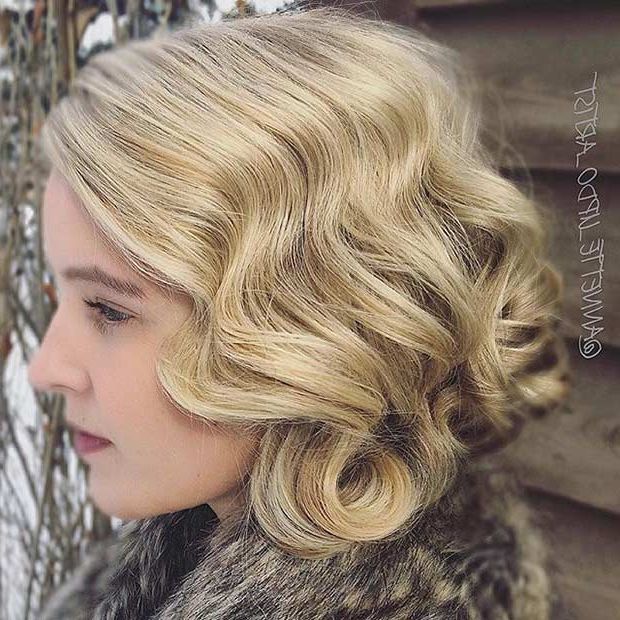 31 Wedding Hairstyles For Short To Mid Length Hair | Stayglam With Regard To Short Wedding Hairstyles With Vintage Curls (View 22 of 25)