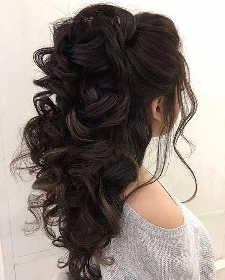 33 Half Up Half Down Wedding Hairstyles To Try | Prom | Pinterest Intended For Voluminous Half Ponytail Bridal Hairstyles (View 4 of 25)