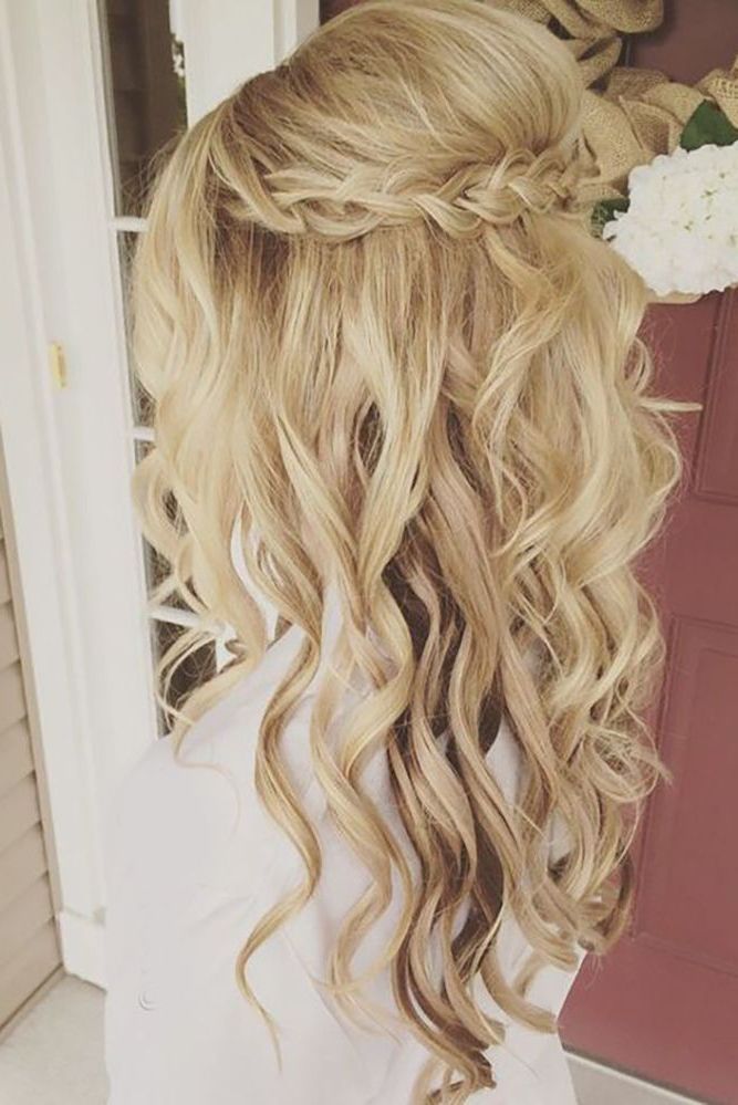 33 Oh So Perfect Curly Wedding Hairstyles | Hair Colors | Pinterest With Regard To Dimensional Waves In Half Up Wedding Hairstyles (View 4 of 25)