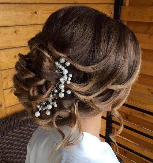 35 Chic Wedding Hair Updos For Elegant Brides – My Stylish Zoo Inside Sleek Bridal Hairstyles With Floral Barrette (View 18 of 25)