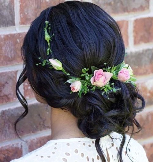 35 Chic Wedding Hair Updos For Elegant Brides – My Stylish Zoo Regarding Sleek Bridal Hairstyles With Floral Barrette (View 21 of 25)