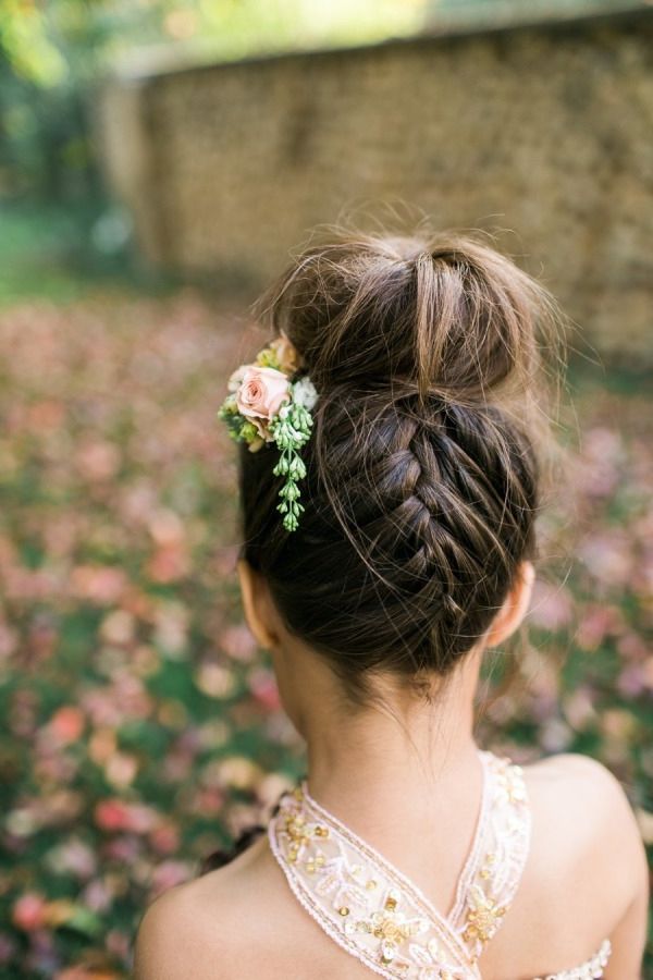 38 Super Cute Little Girl Hairstyles For Wedding | Deer Pearl Flowers Intended For Bohemian Braided Bun Bridal Hairstyles For Short Hair (View 25 of 25)