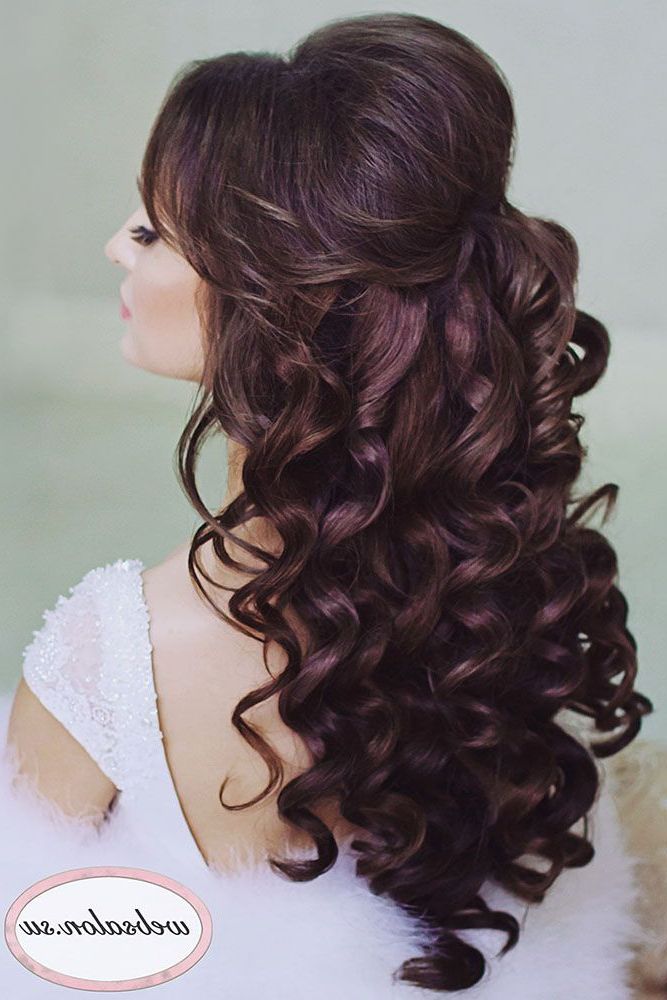 42 Half Up Half Down Wedding Hairstyles Ideas | Wedding Hair Trial In Half Up Curls Hairstyles For Wedding (View 1 of 25)