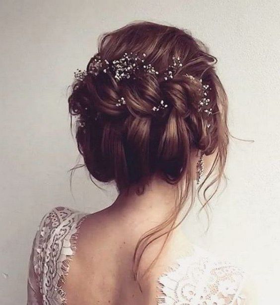 45 Most Romantic Wedding Hairstyles For Long Hair | Wedding For Sparkly Chignon Bridal Updos (View 11 of 25)