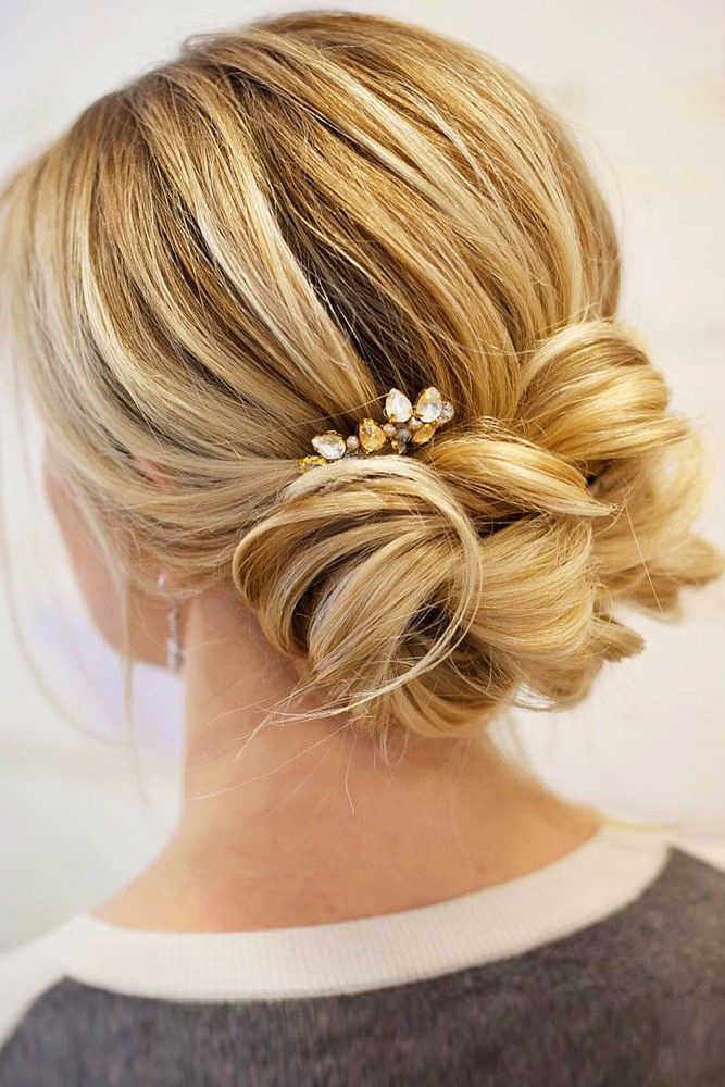 46 Best Ideas For Hairstyles For Thin Hair Regarding Low Messy Chignon Bridal Hairstyles For Short Hair (View 14 of 25)