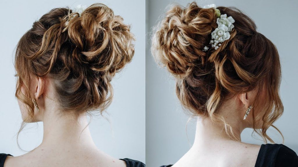 5 Smartest Messy Buns For Curly Hair [2019] Inside Wavy Low Bun Bridal Hairstyles With Hair Accessory (View 24 of 25)