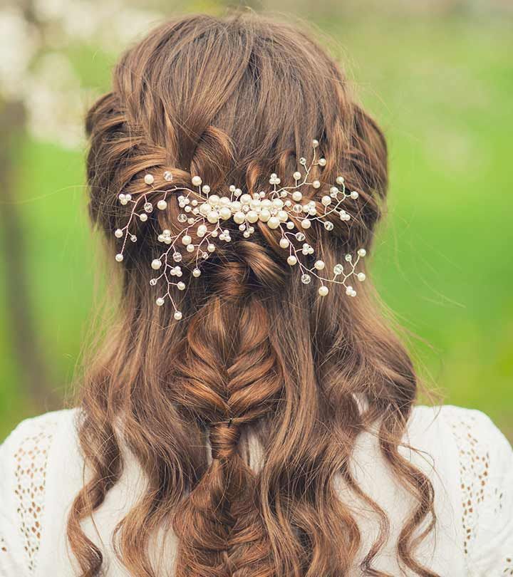 50 Simple Bridal Hairstyles For Curly Hair Pertaining To Short Length Hairstyles Appear Longer For Wedding (View 21 of 25)