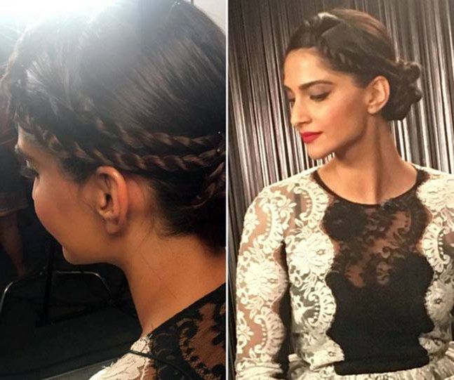 Best Sonam Kapoor Bun Hairstyles For Indian Wedding And Festive Intended For Sleek Low Bun Rosy Outlook Wedding Updos (View 17 of 25)