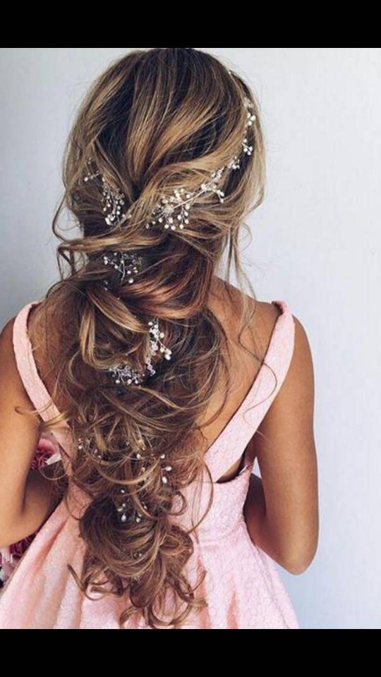 Bridal Hair Vine Wedding Headband Long Hair Vine Wedding Hair Pertaining To Accessorized Undone Waves Bridal Hairstyles (View 10 of 25)