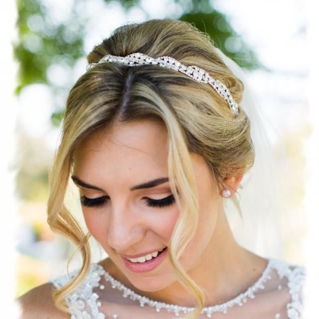 Bridal Headpiece, Wedding Headpiece, Wedding Tiara, Rhinestone With High Updos With Jeweled Headband For Brides (View 23 of 25)