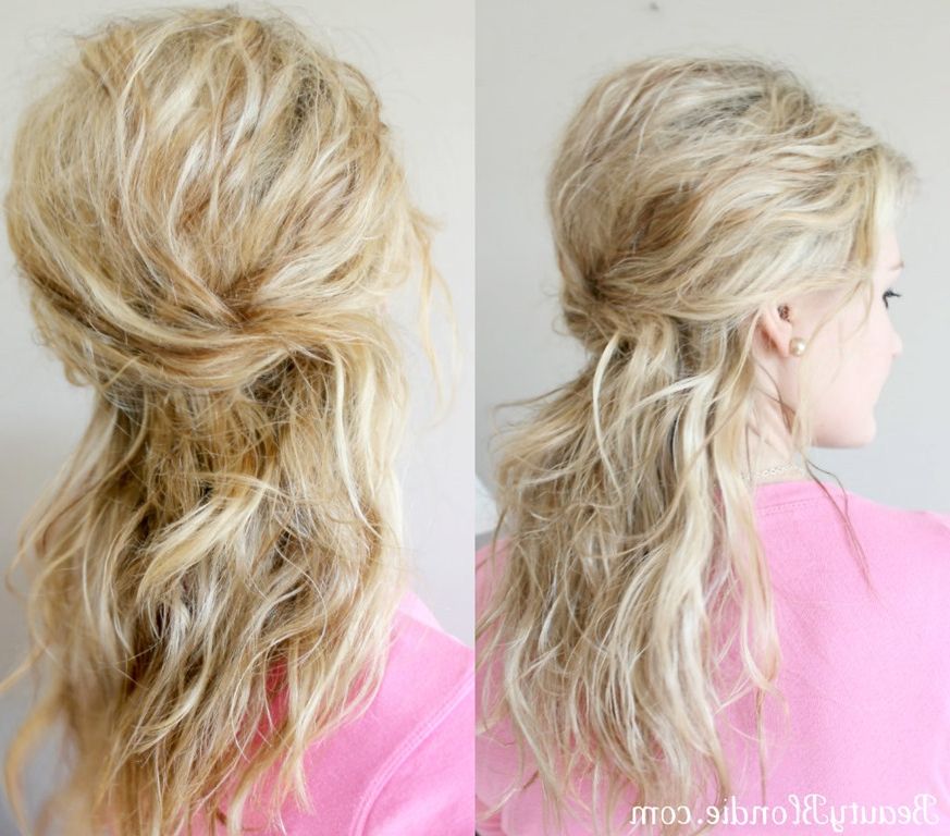 Criss Cross, Half Up, Half Down Style For Criss Cross Wedding Hairstyles (View 16 of 25)
