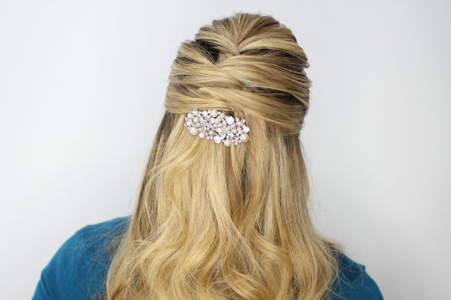 Criss Cross Half Updo With Regard To Criss Cross Wedding Hairstyles (View 19 of 25)