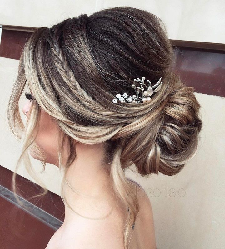Elegant Simplicity Updo Wedding Hairstyle To Inspire Your Big Day Regarding Bohemian Braided Bun Bridal Hairstyles For Short Hair (View 4 of 25)