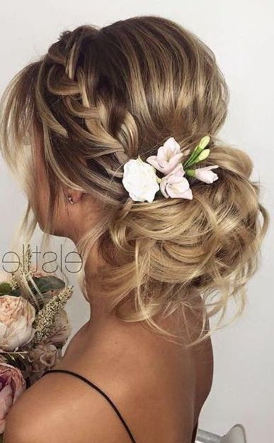 Elstile Wedding Hairstyle Inspiration | Wedding Hairstyles | Wedding Within Undone Low Bun Bridal Hairstyles With Floral Headband (View 12 of 25)