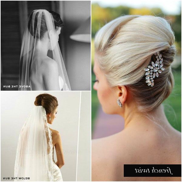 Flying High | Wedding Veils Above Or Below The Bun Within Messy French Roll Bridal Hairstyles (View 24 of 25)
