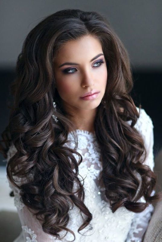 Hair – Wedding Hairstyle: Down In Curls #2719242 – Weddbook Pertaining To Large Curl Updos For Brides (View 13 of 25)