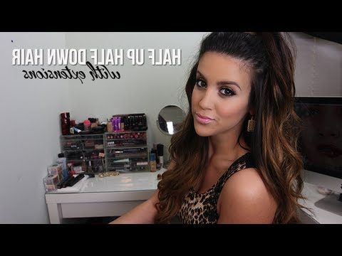 Half Up Half Down Hair With Extensions – Youtube Within Voluminous Half Ponytail Bridal Hairstyles (View 14 of 25)