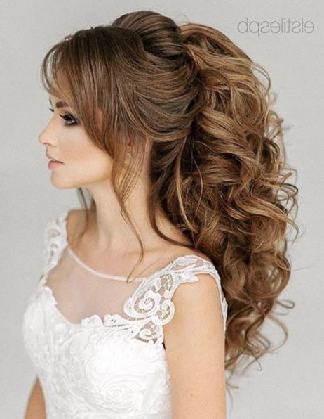 Keep Your Wedding Hairstyle Simple And Elegant With Curly Ponytails Regarding Curly Ponytail Wedding Hairstyles For Long Hair (View 3 of 25)