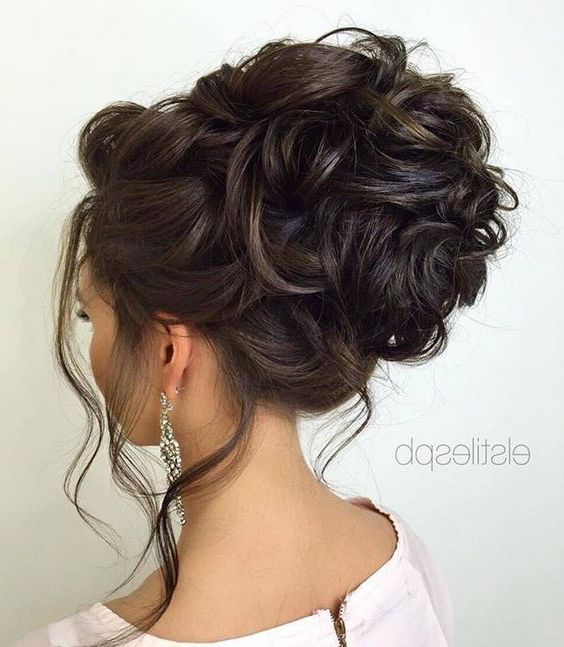 Loose Curly Updo Wedding Hairstyle | Wedding Hairstyles | Wedding With Pile Of Curls Hairstyles For Wedding (View 2 of 25)
