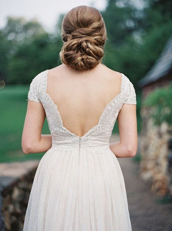 Low Messy Wedding Updo Bridal Hairstyle | Deer Pearl Flowers Inside Messy Bridal Updo Bridal Hairstyles (View 11 of 25)