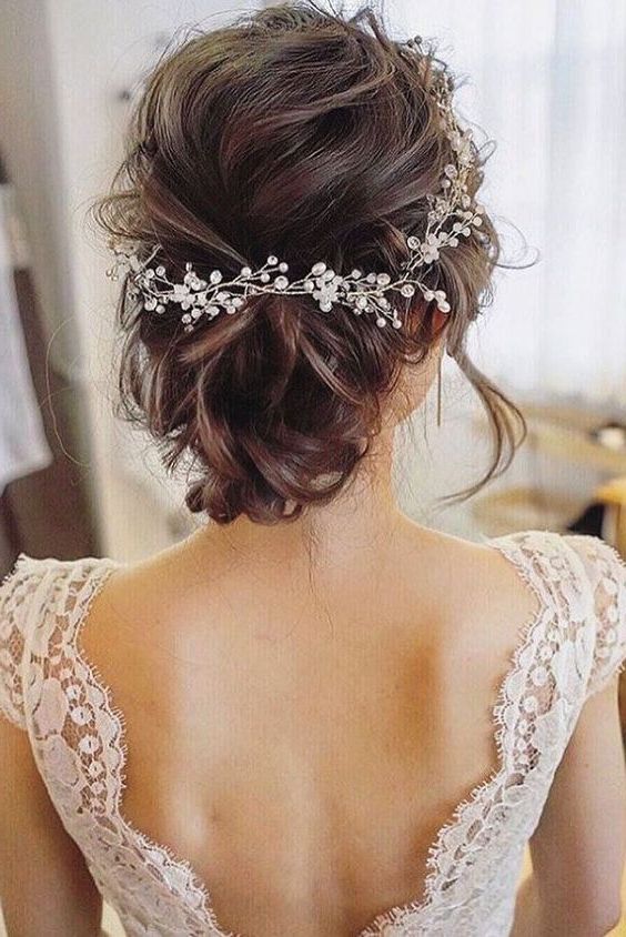 Pindeborah Brunell Ross On Updos In 2018 | Wedding Hairstyles Inside Chignon Wedding Hairstyles With Pinned Up Embellishment (View 2 of 25)