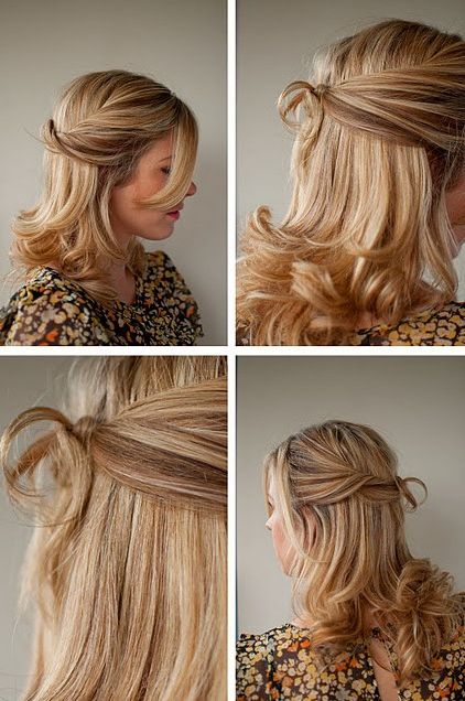 Wedding Hair Idea: Twisted Half Up Half Down Hairstyle – Hairstyles For Twisted And Pinned Half Up Wedding Hairstyles (View 19 of 25)