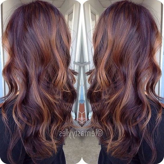 10 Mahogany Hair Color Ideas: Ombre, Balayage Hairstyles 2019 Inside Fall Long Hairstyles (Photo 22 of 25)