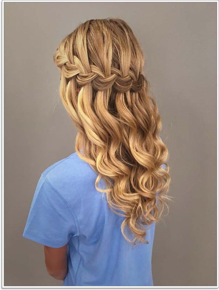 135 Whimsical Half Up Half Down Hairstyles You Can Wear For All With Regard To Curly Half Updo With Ponytail Braids (View 5 of 25)
