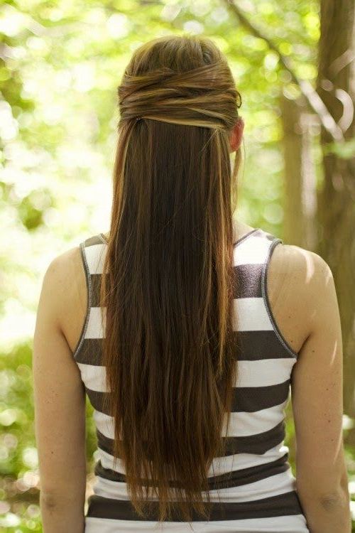 20+ Easy Half Up Hairstyles That'll Only Take Minutes To Achieve Throughout Long Hairstyles Down Straight (View 23 of 25)